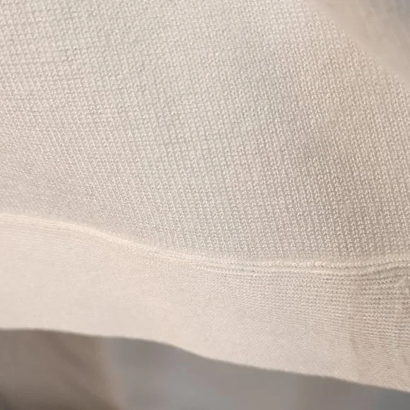 New Directions Ivory Large Scoop Neck Pull Over Sweater W Bottom Side Tie. NWT - Picture 8 of 13